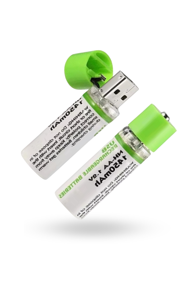 Büro Ev Ofis Cihazları için 2ADET USB Şarjlı 1450mAh AA 1.2V Lityum Kalem Pil Seti - Image 1