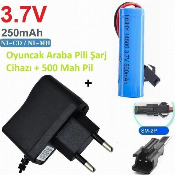 220 Volt Oyuncak Araba Pili Şarj Cihazı + 3.7V 14500 Li-lon 500 mAh Pil - Image 1