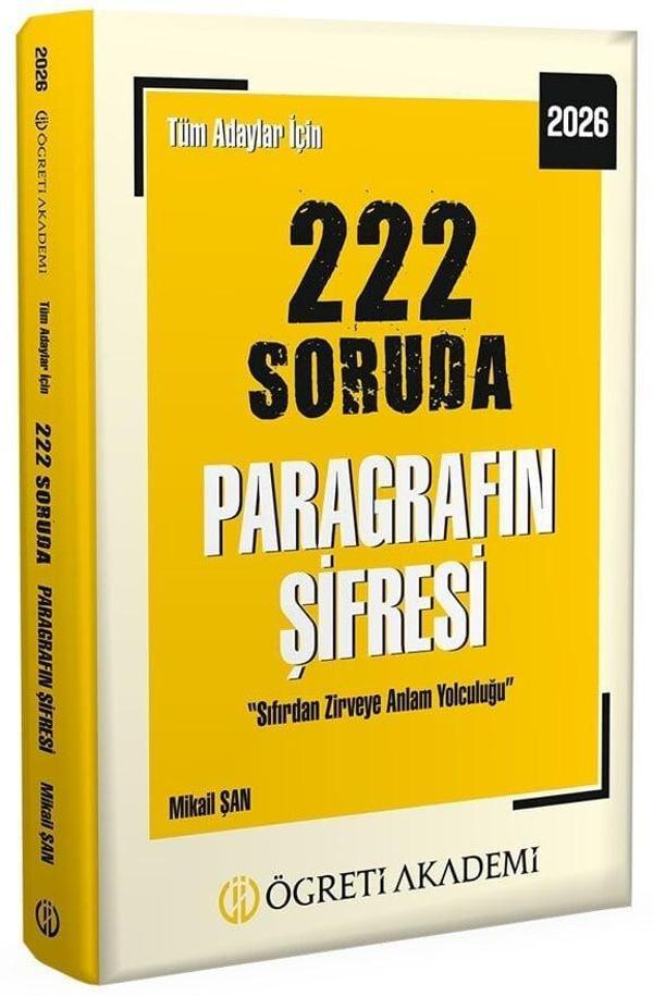 Öğreti 2026 KPSS MEB-AGS ALES DGS TYT AYT MSÜ 222 Soruda Paragrafın Şifresi Soru Bankası Çözümlü - Mikail Şan Öğreti Aka - Öğreti Akademi - Image 1