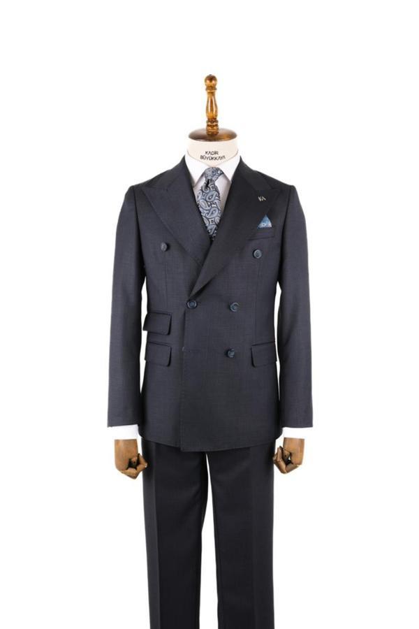 Kırlangıç Yaka Kruvaze Erkek Takım Elbise-KAV1216S - Image 1