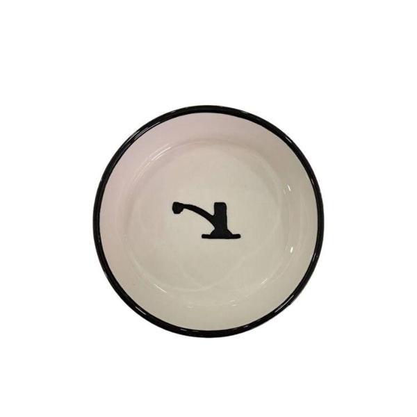 MAJO SERAMİK YUVARLAK KEDİ VE KÖEPK SU VE MAMA KABI SİYAH - Image 1