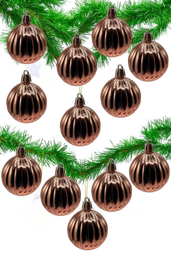 Waldern 5 cm 12li Cici Top Parlak Yılbaşı Ağaç Süsü Bakır - Image 1