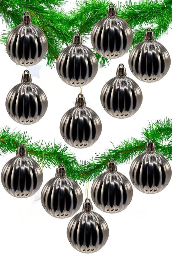 Waldern 5 cm 12li Cici Top Parlak Yılbaşı Ağaç Süsü Gümüş - Image 1