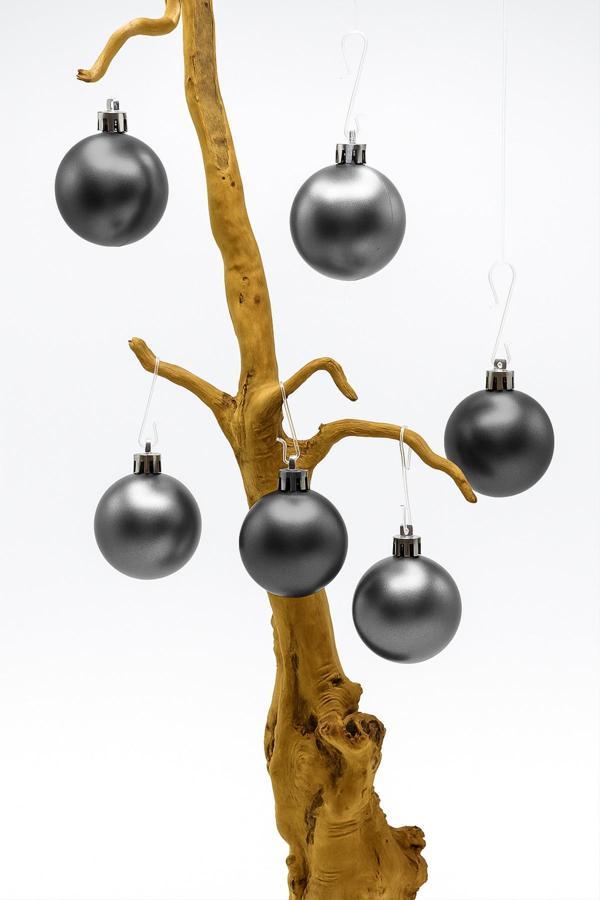 Waldern 6 lı 4 Cm Yılbaşı Ağacı Süsü Cici Top Füme - Image 1