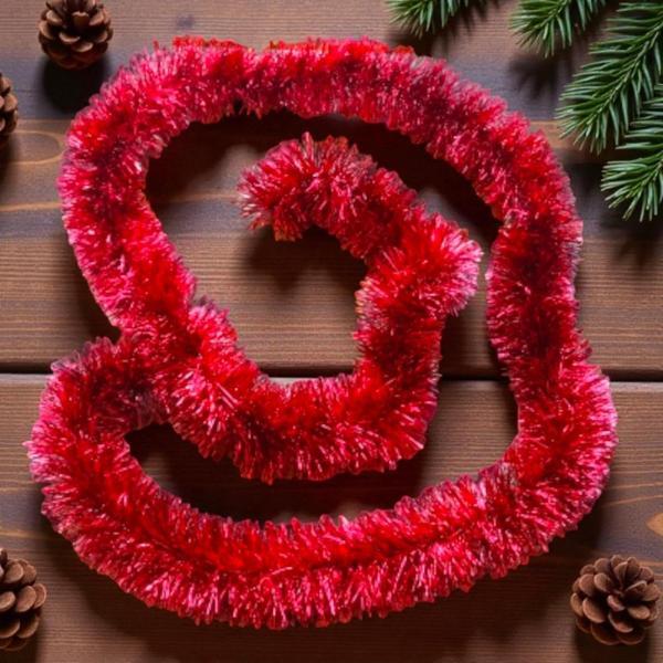 YILBAŞI BOYUN SİMİ KIRMIZI 2 METRE YILBAŞI BOYUN SİMİ YUMUŞAK GARLAND YILBAŞI SÜSLEMELERİ - Image 1