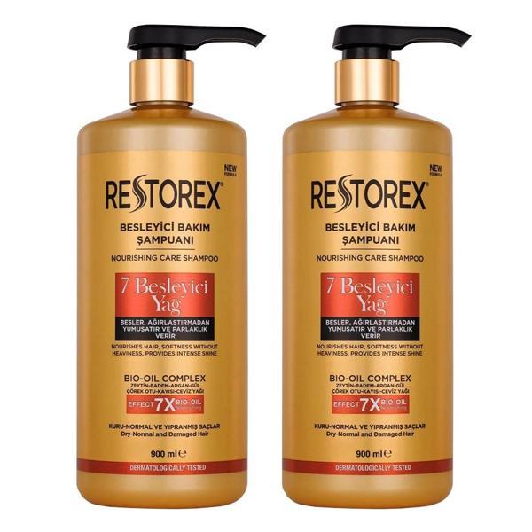 Restorex 7 Besleyici Yağ Bakım Şampuanı 900 ml 2 ADET - Image 1
