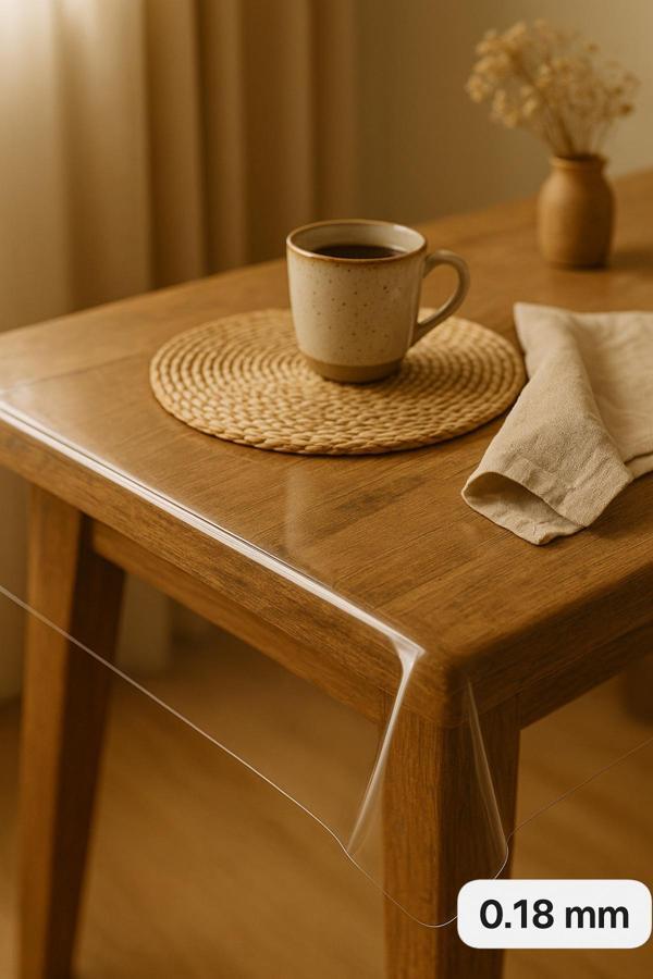 Pamuk'S Design Pvc Şeffaf Kalın Masa Örtüsü Kaymaz Taban, Tüm Ebatlar 180 Micron 0,18 Mm - Image 1