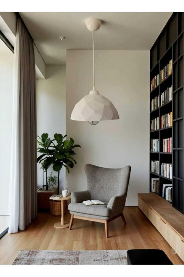 Pamuk'S Design Modern Mozaik Desen Özel Beton Görünümlü Doku Rustik İç Desenli Sarkıt Avize Vegan - Image 1