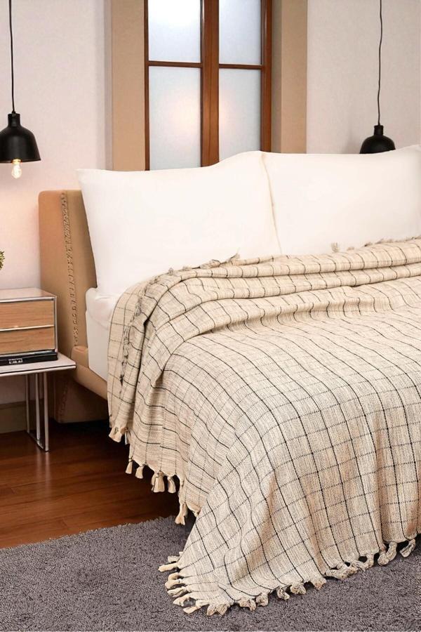 Pamuk'S Design Doğal Pamuk, Yumuşak Tek Kişilik Pike, Koltuk Örtüsü, Çok Amaçlı Örtü 160X220 Cm. - Image 1