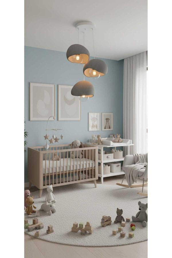 Pamuk'S Design 3'Lü Sarkıt Trio Beton Görünümlü Gri Avize Rustik & Modern (Rustik Ampuller Hediye) - Image 1