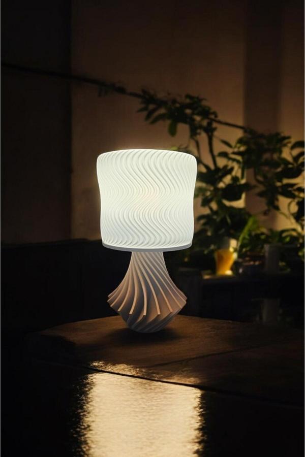 Pamuk'S Design Elegance Tasarım Dekoratif Abajur 3D Ev Dekorasyon Bohem Vintage Dekorasyon Beyaz - Image 1