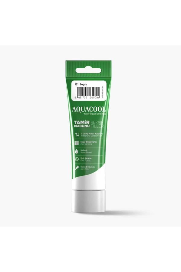 Aquacool Su Bazlı Çatlak Giderici Hızlı Kuruyan Ahşap Tamir Dolgu Macunu 101 Beyaz Rengi 200 Gr - Image 1