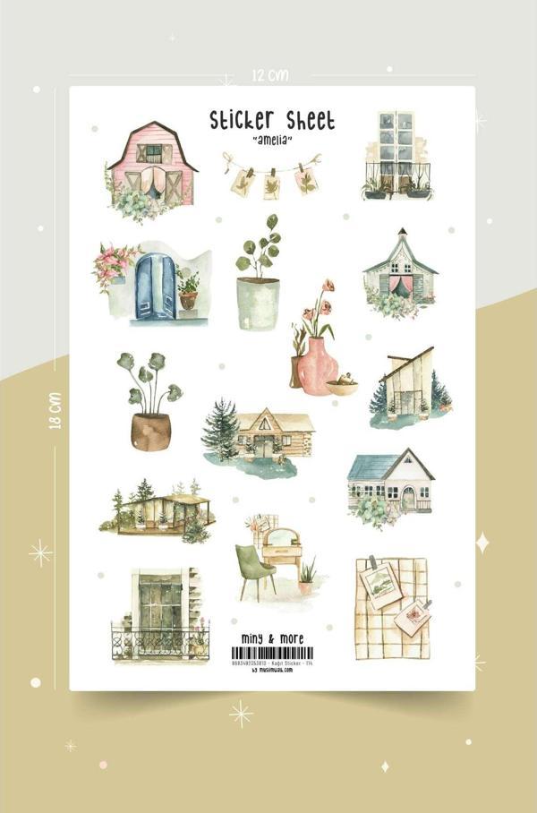 MuslimWalk Amelia – Vintage Temalı Sticker Seti #114 - Image 1
