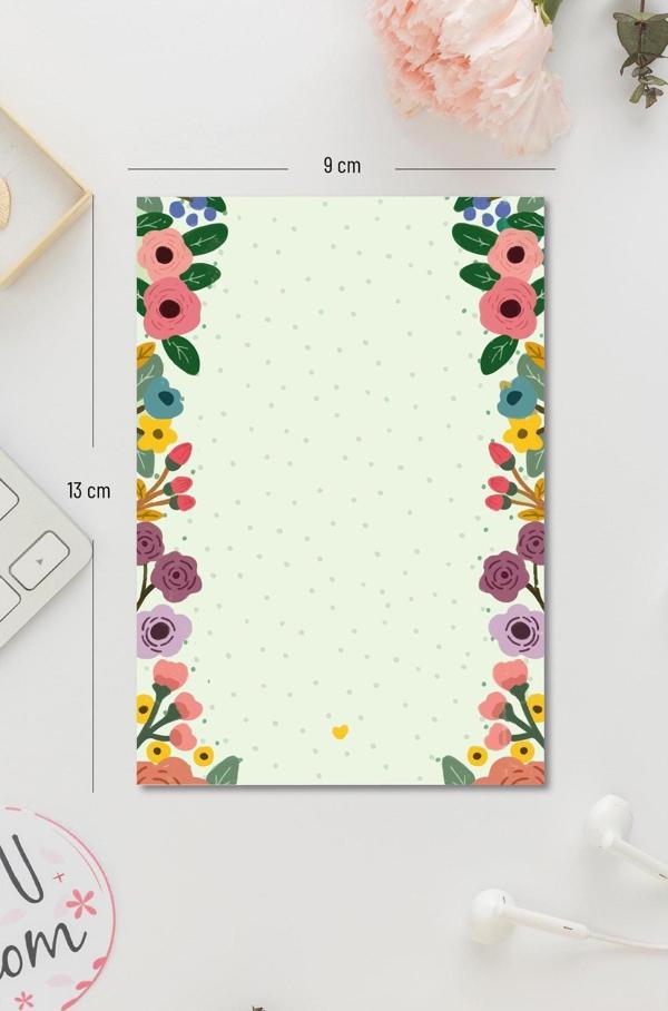 MuslimWalk Beliz Yeşil Çiçekli – Yırt At Mini Notluk - Image 1