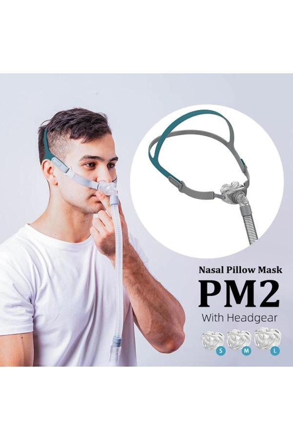 P2 Burun Yastıklı Cpap Maskesi (3 Yedek Başlıklı) - Image 1