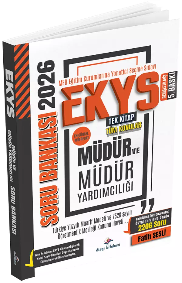 Dizgi Kitap 2026 MEB EKYS Müdür ve Müdür Yardımcılığı Soru Bankası 5. Baskı - Fatih Sesli Dizgi Kita - Dizgi Kitap Yayınları - Image 1