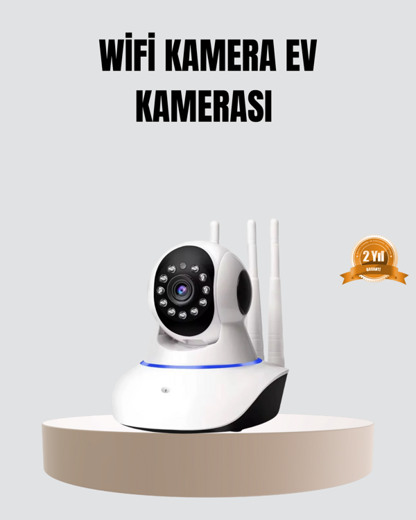 HD IP Kamera – Gece Görüşlü, Hareket Sensörlü, Mobil Takip ve Çift Yönlü Ses - Image 1