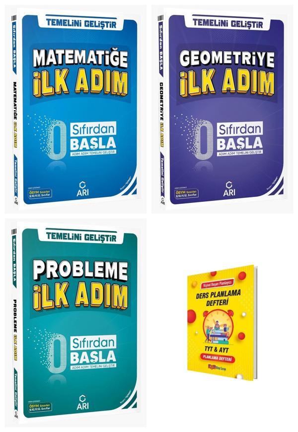 Arı TYT Matematik Geometri ve Probleme İlk Adım 3lü Set Sıfırdan Başla + Planlama Defteri - Arı Yayıncılık - Image 1