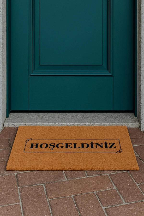 Valerine Life Velür Coco Dokulu Welcome Hoş Geldiniz Kapı Önü Dış Mekan Paspası 45x70cm 27YCM260104 - Image 1