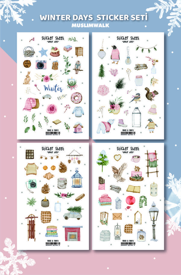MuslimWalk Winter Days - Kış Günleri Planlayıcı, Ajanda Sticker Etiket Seti #84 - Image 1