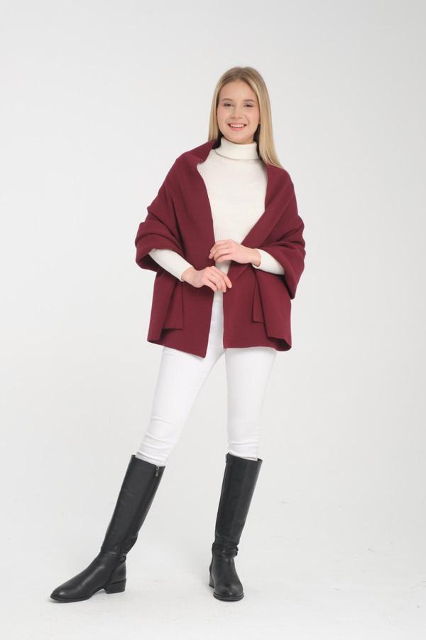 Wega Moda Düz Triko Örgü Omuz Şalı, Kadın Şık Rahat Kışlık Omuz Şalı, Omuz Aksesuarı, Puffy Atkı Omuz Şalı - Image 1