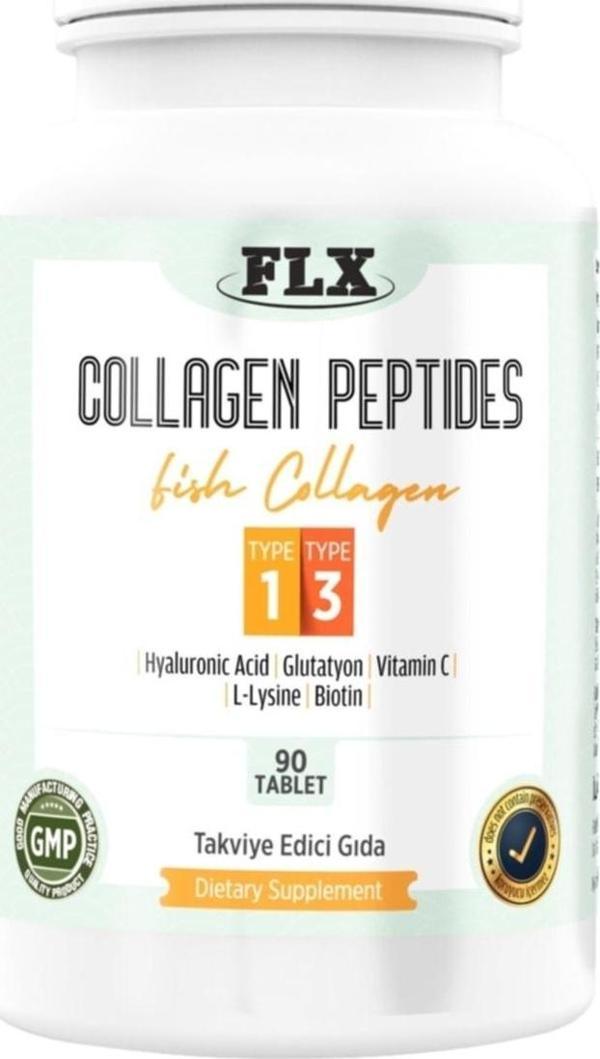 Flx Collagen Hyaluronik Asit Biotin Vitamin C Tip 1-3 Balık Kollajen 90 Tablet - Image 1
