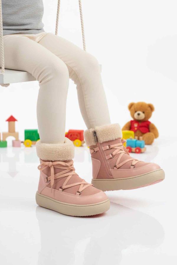 Pudra İçi Polarlı Kaymaz Kız Çocuk Bot Selis F - Image 1