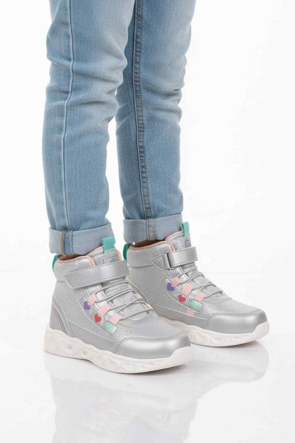 Gümüş Işıklı Cırtlı Kız Çocuk Bot Kids F - Image 1