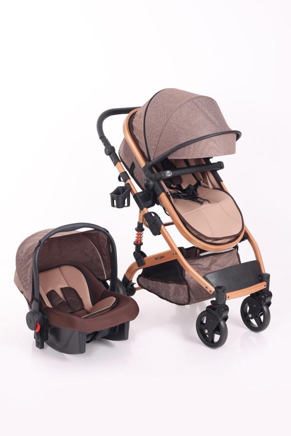 Jusso Life Travel Sistem Bebek Arabası Çift Yönlü Kahve-Siyah - Image 1
