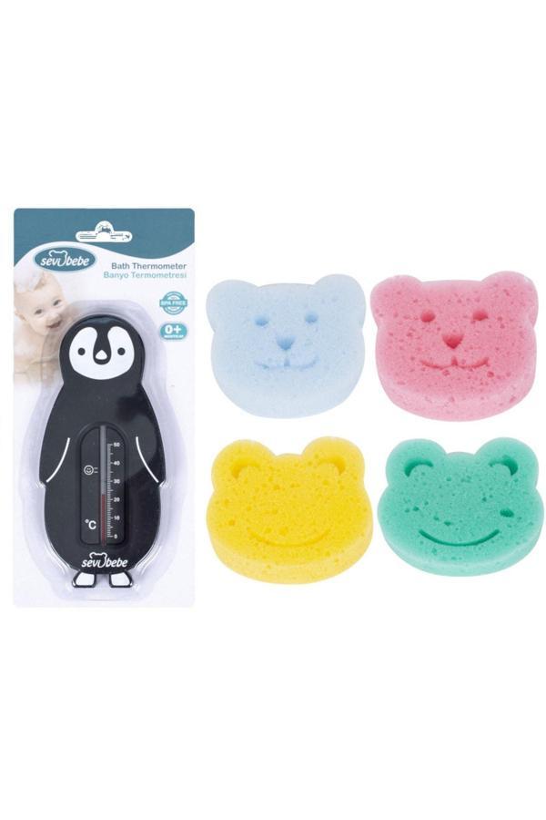 Sevi Bebe Bebek Banyo Seti(Banyo Derecesi+Banyo Süngeri) - Image 1