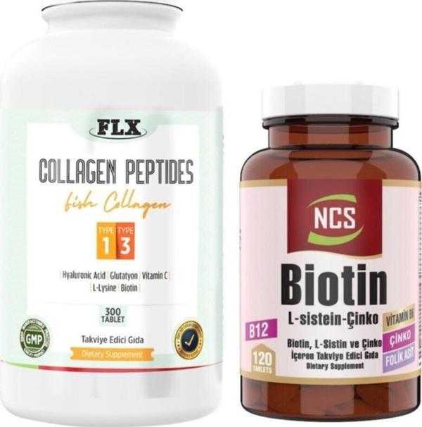 Ncs Balık Kollajeni Tip 1-3 Collagen 300 Tablet+Biotin 120 Tablet - Image 1
