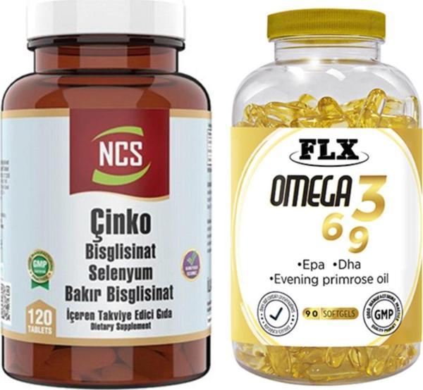 Ncs Çinko Bisglisinat Selenium 120 Tablet & Flx Omega 3-6-9 90 Tablet - Image 1