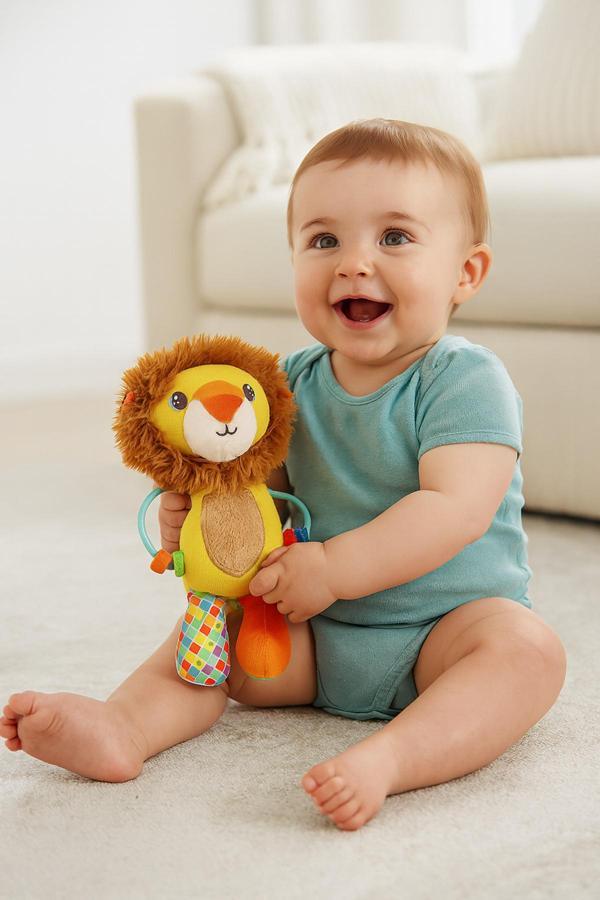 Bebemango Boncuklu Aslan Aktivite Oyuncak Pusete Bebek Arabasına Asıla Bilir - Image 1