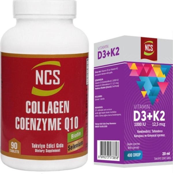 Ncs Collagen Kollajen Koenzim Coenzyme Q10 90 Tab+Vitamin D3 K2 20 Ml - Image 1