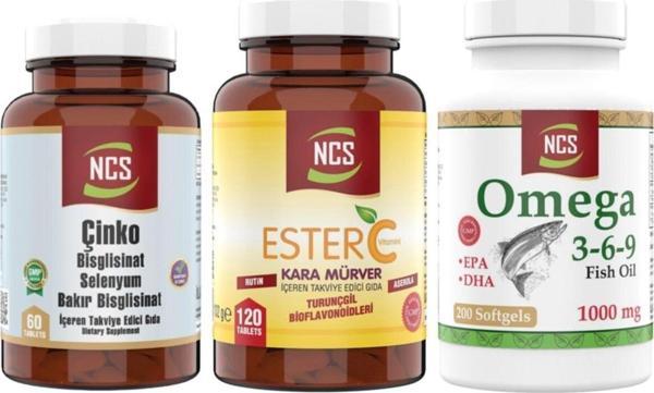 Ncs Ester C 120 Tablet Omega 3 6 9 200 Kapsül Çinko 60 Tablet - Image 1