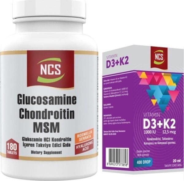 Ncs Glucosamine Chondroitin Msm Boswellia 180 Tablet Vitamin D3 K2 20 Ml - Image 1