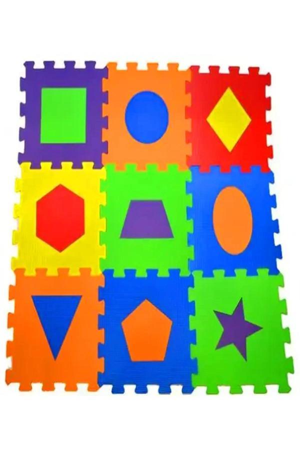 Bebemango 9 Parça Büyük Boy Sünger Yapılı Oyun Karosu Yer Matı Puzzle Yapboz - Image 1