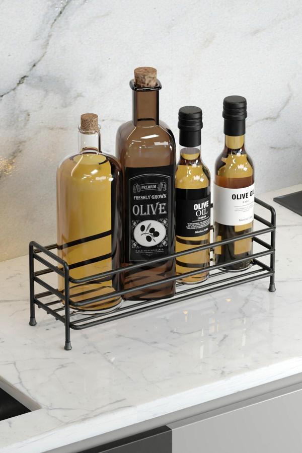 Zabata Metal Yağdanlık Altlığı Standı Yağlık Mutfak Düzenleyici Organizer Sofra Sirkelik Tuzluk Baharatlık - Image 1