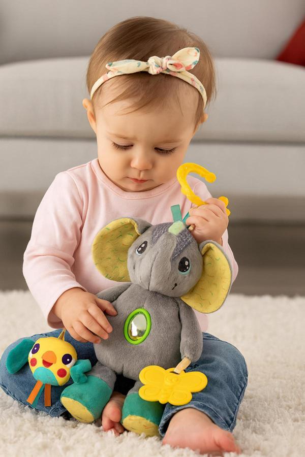 Bebemango Çınçın Sesli Fil Aktivite Oyuncağı Hışırtılı Ve Diş Kaşıcılı Oyuncak - Image 1