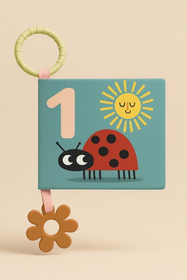 Bebemango 3D Sayılar Soft Kitap Hışırtılı Diş Kaşıyıcılı Aktivite Kitabı - Image 1