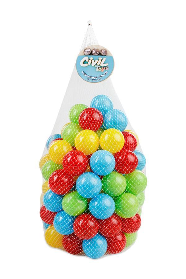 Civil Toys 6 Cm 100 Lü Havuz Topu Karışık Renkli - Image 1
