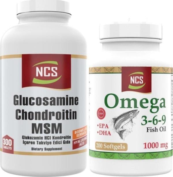 Ncs Omega 3 6 9 Balık Yağı 200 Kapsül+Glucosamine Msm 300 Tablet - Image 1