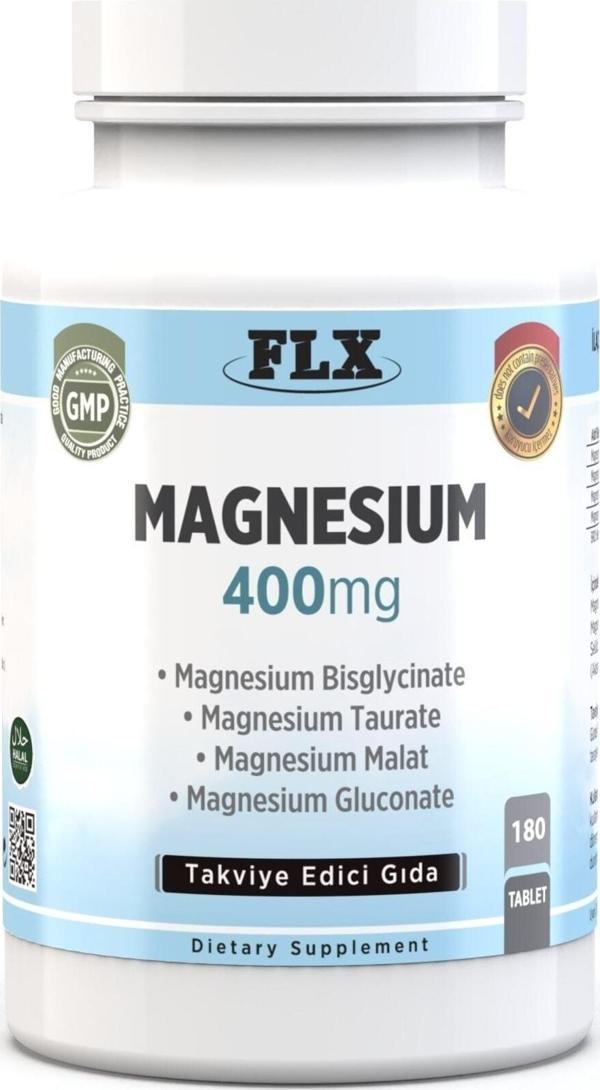 Flx 180 Tablet Magnesium Elementleri 400 Mg Magnezyum Bisglisinat Malat Taurat Glukonat - Image 1