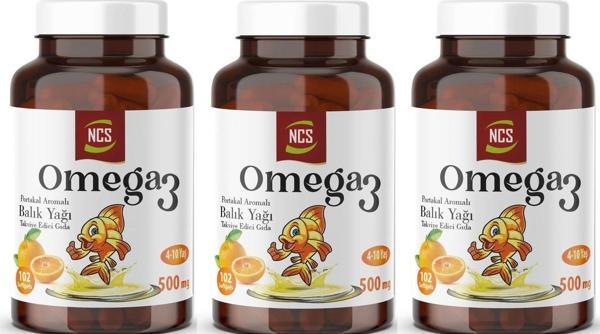 Ncs Omega 3 Balık Yağı 500 Mg 3 Kutu 306 Softgel Portakal Aromalı - Image 1