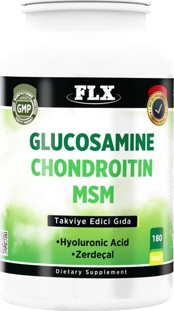Flx Glucosamine Chondroitin Msm 180 Tablet Glukozamin Kondroitin Msm Hyaluronic Acid Zerdeçal - Image 1