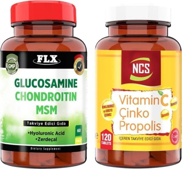 Flx Glucosamine Chondroitin Msm 60 Tab + Vitamin C Çinko Propolis 120 Tab - Image 1