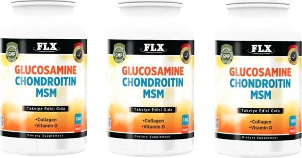 Flx Glucosamine Chondroitin Msm Collagen Vitamin D Glukozamin 180 Tablet X 3 Kutu - Image 1