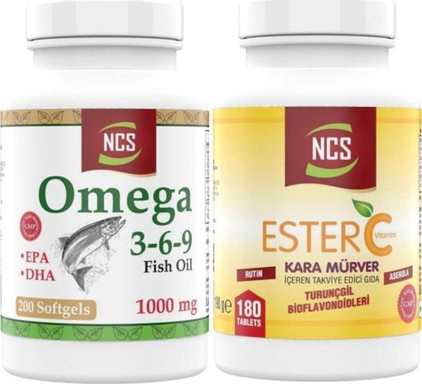 Ncs Omega 3-6-9 Balık Yağı 200 Soft Ester C Vitamini 180 Tablet - Image 1