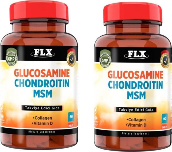 Flx Glucosamine Chondroitin Msm Collagen Vitamin D Glukozamin 60 Tablet X 2 Kutu - Image 1