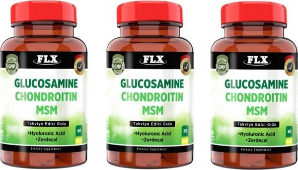 Flx Glucosamine Chondroitin Msm Hyaluronic Acid Zerdeçal 60 Tablet X 3 Kuru - Image 1
